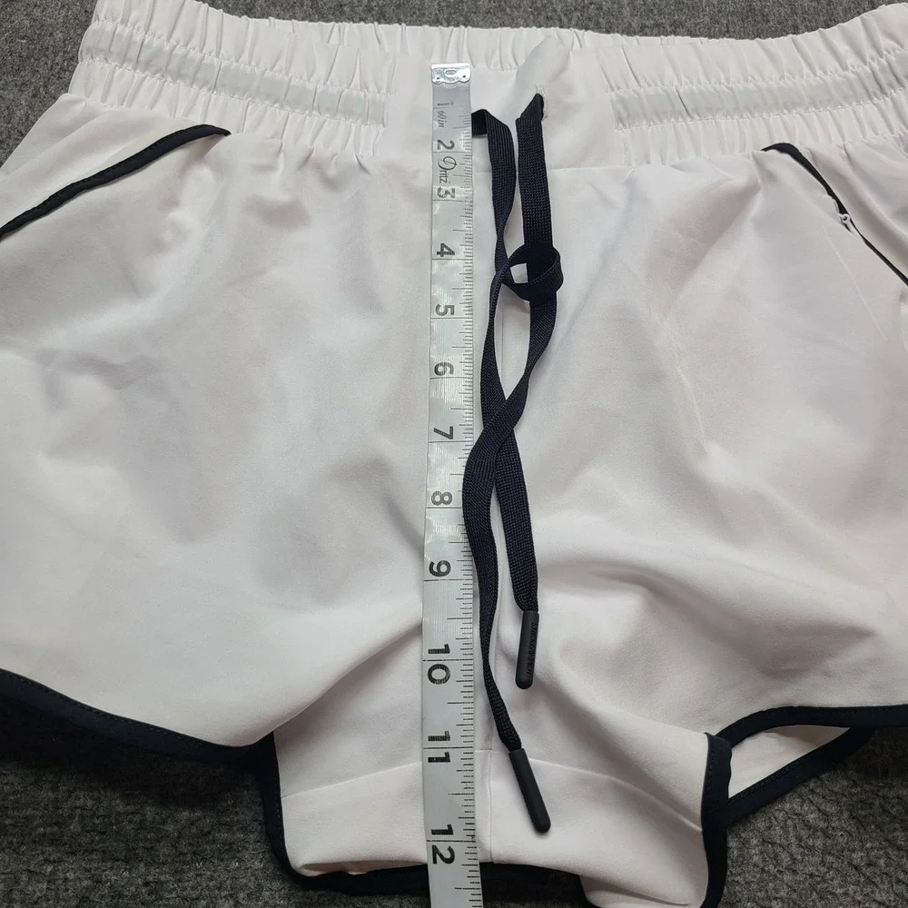 Love & Sports Running Shorts Womens XS White‎ Excellent Contrast Trim Drawstring
